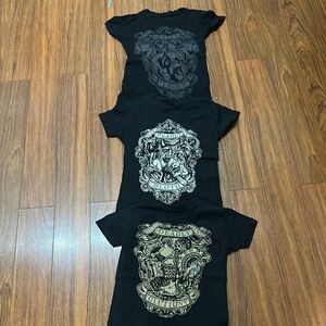 3 size Small Seven Deadly Black Graphic T-Shirts Set
